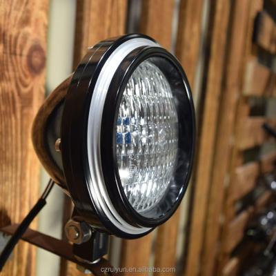 China New Design Motorcycle Headlamp Vintage H4 Halogen Aluminum Foil Headlight For Harley for sale