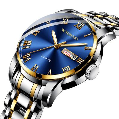 China WYGICOO Auto Date Custom Wrist Watch Men Waterproof Luxury Relogio Prova Dagua Reloj Resistente Al Agua Fashion Quartz Waterproof Watch for sale