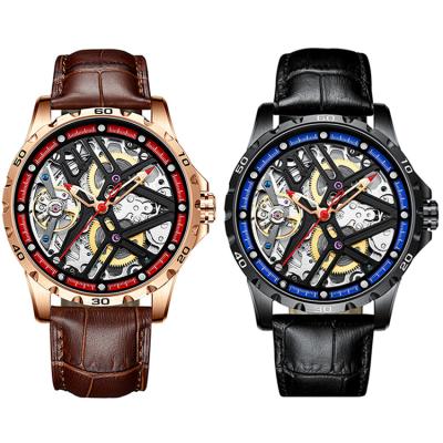 China Custom Mechanical Water Resistant WYGICOO Automatic Skeleton Watch OEM Men Skelettuhr Reloj Esqueleto Automatic Skeleton Watch for sale