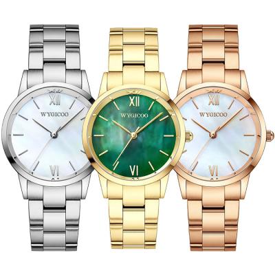 China Fashionable Branded Watch Ladies Montres Femme Damen Uhren Relojes Para Dama Custom Pearl Water Resistant WYGICOO Watch Luxury Design 2021 for sale