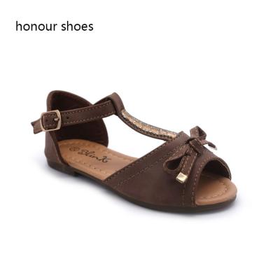 China Fashion\Latest Comfortable\Durable Leather Ladies Sandals Designs Children's Sandals Girl Shoe for sale