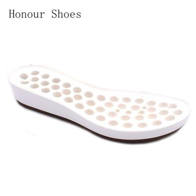 China New fashion PU high heel wedge with large size plastic women and PU ladies material soles for sale