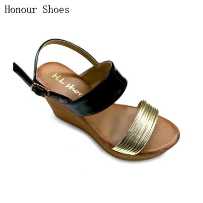 China Wedge Sandals New Arrival Evening Banquet Shoes Wedge Heel Lady Sandals for sale