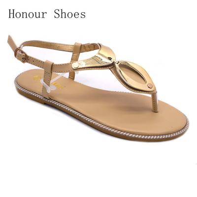 China 2019 casual wild fancy square metal durable decorative fishbone sandals for sale