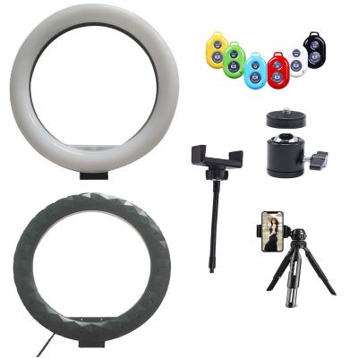 China 2020 NEW 10inch remote control ring light+telescopic tripod+BLE+hose clamp+Cloud billiards+paper box 14inch26cm ring light 1 for sale