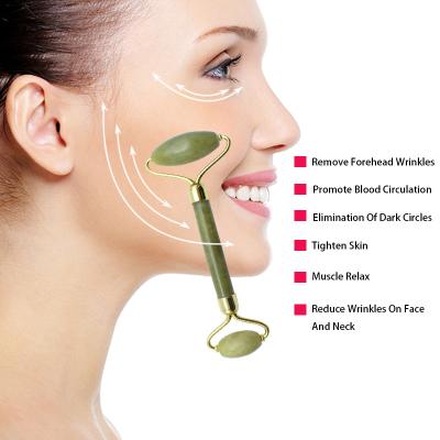 China Hand-Helded Face Roller Facial Massager Jade Massage Roller Eyes Fade Double Head Wrinkle Firming Lifting Beauty Tool For Women for sale