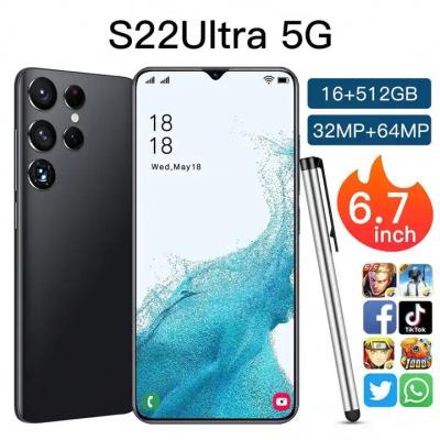 China Dual SIM Card s22 ultra phone version Smartphone 16GB+512GB Android mobile phones global original opened 5g cellphones for sale