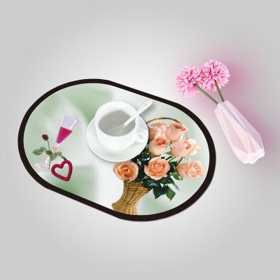 China Waterproof Custom Logo Printed Plastic Table Mat PP Kitchen Place Mat for sale