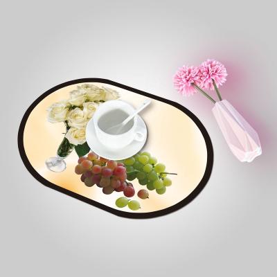 China Waterproof Customized Dish Mat Placemats For Restaurant Printing PVC Table Mats Plastic Woven Placemat Dining for sale