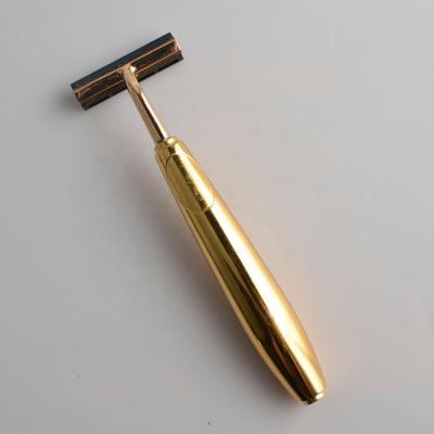 China Twin Blade Top Selling Luxury Twin Blade Gold Traditional Type Shaving Razor for sale