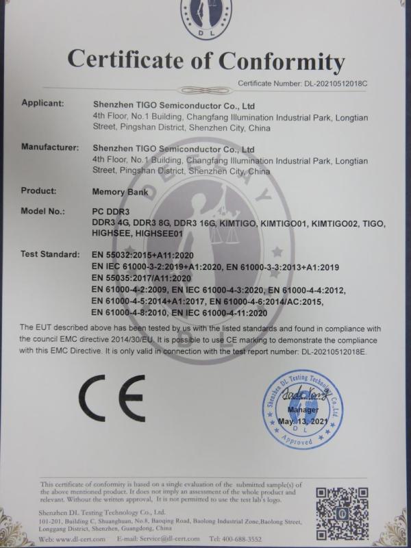 CE - Shenzhen Tigo Semiconductor Co., Ltd.