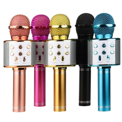 China Handheld Microphone Mic Music Player Singing Recorder KTV Karaoke Microphone WS858 Handheld Professional Wireless Microphone Speaker for sale