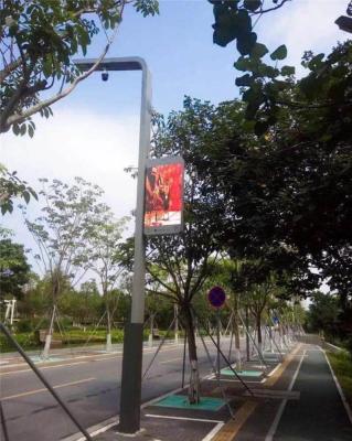 China Lamp post 4G and wifi p6 wire pole advertising led screen display for sale