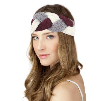 China Winter hot-selling warm headband hand-woven three-color woolen ladies fashion soft and comfortable headband for sale