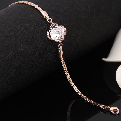 China FASHIONABLE CHUHE Bracelet Women Gift Gold Plated Alloy Rhinestones Heart Charm Chain and Link Bracelets for sale