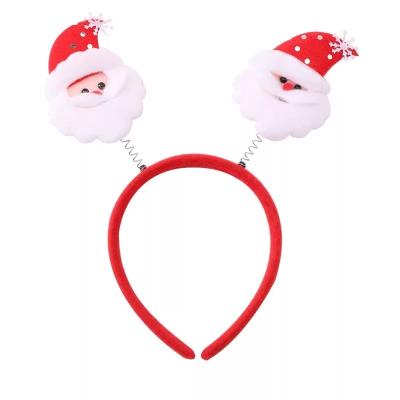 China Lovely Reindeer Santa Claus Antlers Hair Hoop Headband Christmas 3d Circle Snowman Cozy Soft Kids Hair For Party Decoration for sale