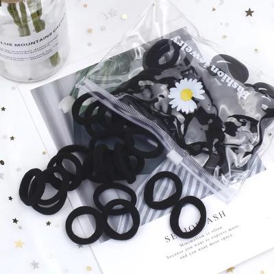 China It Feels Sensitive and Doesn't Hurt Your Hair 50 Pcs/Set Colors Ring Not Hurt Hair Children Disposable Strong Black Baby Hair Rope Elastic Hair Band for sale