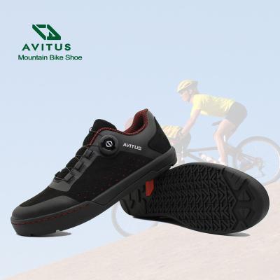 China 2021 OEM non-slip professional custom mtb lock lace bicycle flats cycling shoe for men for sale