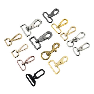 China Durable Alloy Snap Hook Clasps Lanyard D Ring Gold Metal Swivel Snap Hook Dog Leash Strap Bag Metal Dog Hook Snap Swivel Bulk For Bags for sale