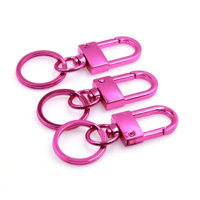 China Durable Key Chain Bulk Slot Ring Trigger Swivel Snap Hook Metal Painting Jewelry Accessories Dog Pink Custom Clasps Clasps For Key Chain for sale