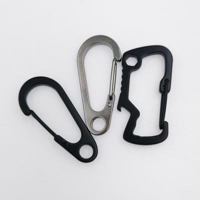 China Custom Durable Gold Custmised Heavy Industry Round S 8 Shape Bottle Opener Key Chain Small Size Stainless Steel Carabiner for sale