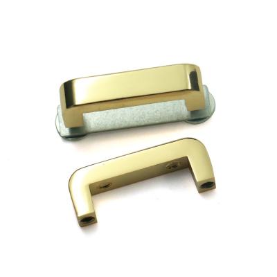 China Durable Pure Gold Bag Accessories U Square Shape Bag Handle Connector Zinc Alloy Buckle With Screw Arch Bridge With Screw Joint for sale