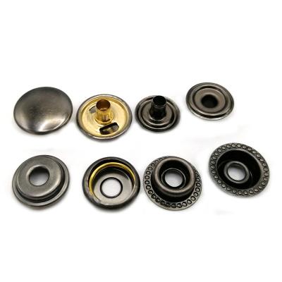 China Dry Clean 10Mm 4 Part Logo Tack Spray Paint Jeans Custom Clothing Metal Buttons And Rivets For Jacket for sale