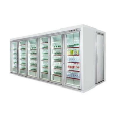 China Single-temperature Green&health Supermarket Upright Freezer With Glass Doors Walk In Freezer Cold Room for sale