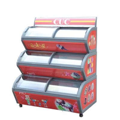 China Single-temperature 1.2 Meters Three Layers Ice Cream Freezer Hard Ice Cream Display Showcase -22deg C for sale