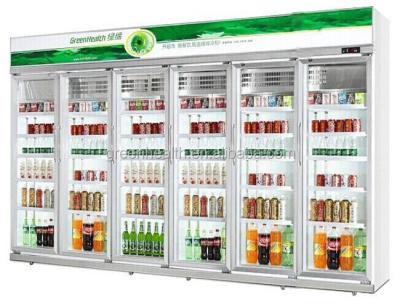 China Green&Health Single-temperature Beverage Glass Display Cooler Door Refrigeration Equipment for sale