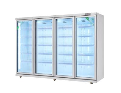 China Single-temperature Refrigeration Equipment Large Capacity Glass Door Beverage Display Cooler for sale