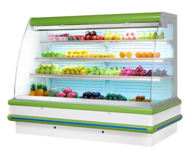 China Commercial Refrigerator Equipment Arc Single-temperature Supermarket Open Display Fruit And Vegetable Cooler Refrigerator For Sale for sale