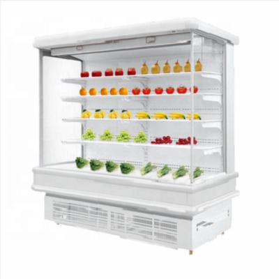 China Single-temperature Green&Health Supermarket Fruits And Drinks Open Fridge Multideck Showcase for sale