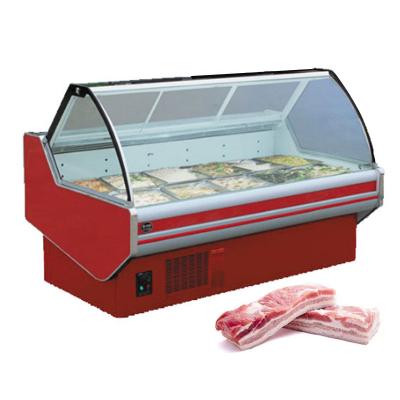 China Single-temperature Meat Fish Seafood Supermarket Butcher Shop Meat Display Fridge/Freezer for sale