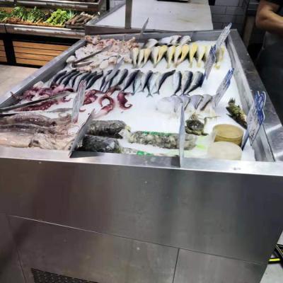 China Single-Temperature Stainless Steel Ice Table For Fish Display Freezer for sale