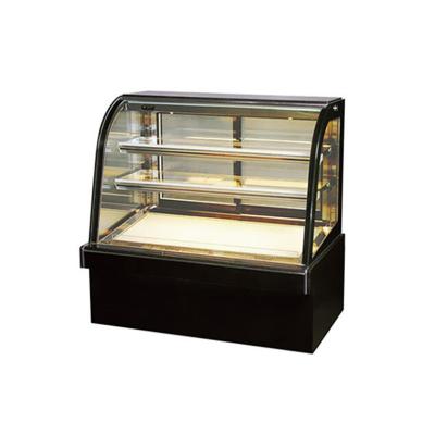 China Single-temperature Black Color Commercial Cake Display Fridge Freezer Showcase With Glass Beaming for sale