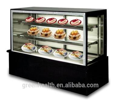 China Single-temperature Commercial Green&health Cake Bakery Display Showcase Counter Cooler with Curved Glass for sale