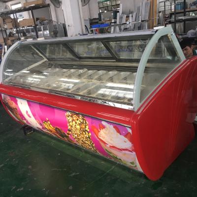 China Single-temperature hot sale good quality commercial ice cream freezers showcases cabinet freezer showcase for store and supermarket for sale