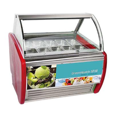 China Single-Temperature 20 Pan Ice Cream Display Freezer Deep Freezer Glass Top Gelato Showcase For Ice Cream Parlors for sale