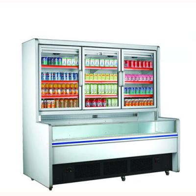 China Double-temperature Supermarket Vertical Combo Type Display Fridge And Freezer With Single / Double Temperature for sale