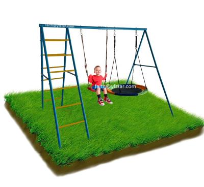 China Over 3 Months Factory Price Garden Swing Set Furniture For Kids Outdoor Playground Equipment Nest Swing With Climbing Ladders for sale