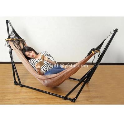 China Selling Japanese Folding Hammock Top Stand For Indoor Portable Camping Hammock With Storage Bag Free Standing Hammock Steel Stand for sale