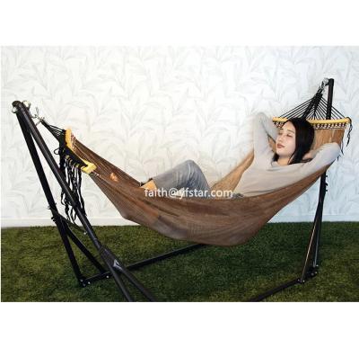 China Modern hot line outdoor folding hammock chair beach hanging chair portable free standing hammock camping with storage bag for sale