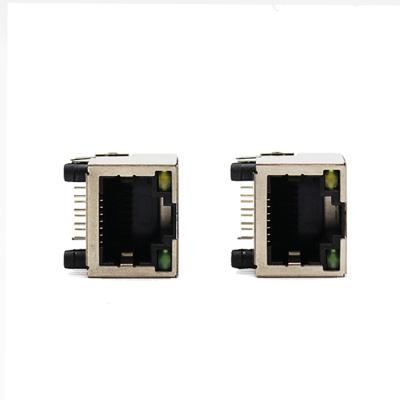 China Power Network Rj45 Socket Bring Lamp Crystal Head Seat Pins Connector for sale