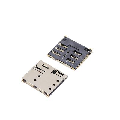 China Other Best Price Top Quality 6pin+1pin With Nano H1.37 Switch Mobile Phone Card Socket Connector Sim Push-Push Type for sale