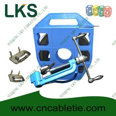 China LKS-B1 Series Stainless Strapping Band with Ear-Lokt Buckle and LKA Style Banding tool for sale