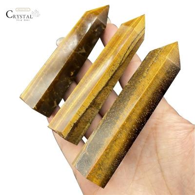 China Natural Polished Unique Reiki Crystal Wand Tiger Eye Magic Wand Healing Wholesale From Europe for sale