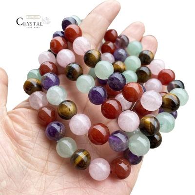 China Crystal Bead CLASSIC Raw Natural Semi-full Color Gemstone Donghai 7A Stone Bracelet for sale