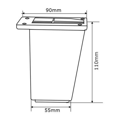 China Modern Adjustable Wood Grain ABS Plastic Leg Bed Furniture Fittings Bed Feet for sale