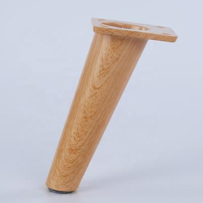 China Modern SGS Test Passed Oblique Angle H160mm Plastic Wood Color Furniture Sofa Legs With Right Angle Plate for sale